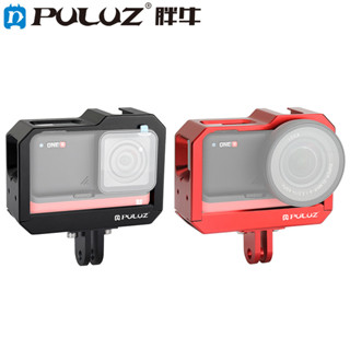 Puluz กรอบเคสอะลูมิเนียมอัลลอย พร้อมฐานรองขาตั้งกล้อง สําหรับ Insta360 One R