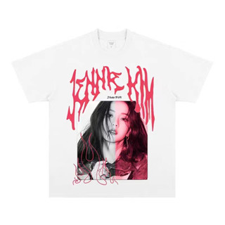 ใหม่ เสื้อยืดขายดี Lisa JENNIE JISOO ROSE BLACKPINK แขนสั้นแบบหลวมเสื้อยืดหญิผ้าคอตตอน 100%Cheer เสื้อผ้ S-5XL