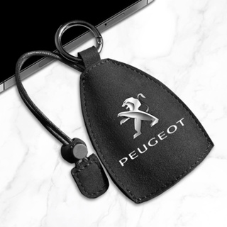 เคสกุญแจรถยนต์ หนังนิ่ม ลายโลโก้กําหนดเอง สําหรับ Peugeot 206 207 208 306 307 308 407 408 508 2008 3008 1 ชิ้น