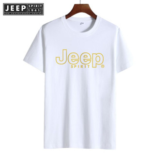 JEEP SPIRIT 1941 ESTD เสื้อยืดคอกลม แขนสั้น ผ้าฝ้าย 100% พิมพ์ลาย แฟชั่นฤดูร้อน สําหรับผู้ชาย