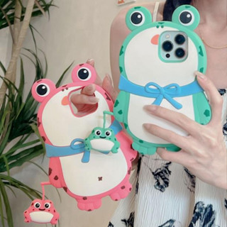เคสโทรศัพท์มือถือ ซิลิโคนนิ่ม ลายการ์ตูนกบ 3 มิติ น่ารัก สําหรับ iPhone 14 13 12 Pro Max 11