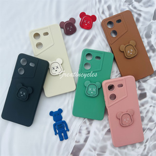 Tecno Pova 5 4G LH7n เคสซิลิโคน TPU นิ่ม สีแคนดี้ กันตก ป้องกันกล้อง พร้อมแหวนยึดโทรศัพท์ รูปหมีโหด แบบพกพา บางเฉียบ