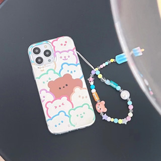 เคสโทรศัพท์มือถือ tpu แบบนิ่ม ลายเส้นหมี สําหรับ iPhone 14 14promax 14pro 11 12 12PRO 12PROMAX 13 13pro 13promax