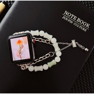 สายนาฬิกาข้อมือ ประดับลูกปัดไม้ไผ่ DIY สําหรับ Watch Strap Series 8 7 6 5 4 3 2 1 se se2 Ultra Strap Size 41 มม. 45 มม. 49 มม. 40 มม. 44 มม. 38 มม. 42 มม. 49 มม.