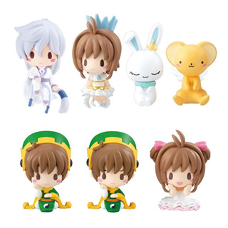 โมเดลฟิกเกอร์ PVC รูปการ์ตูนอนิเมะ Cardcaptor Sakura Kinomoto Sakura Li Syaoran Cerberus Rabbit Q Version Twisted Egg ขนาด 4 ซม. ของเล่นสําหรับเด็ก 7 ชิ้น ต่อชุด