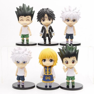 โมเดลฟิกเกอร์ PVC อนิเมะ Hunter × Hunter Gon Freecss Killua Zoldyck Kurapika Q version ขนาด 10 ซม. 6 ชิ้น ต่อชุด