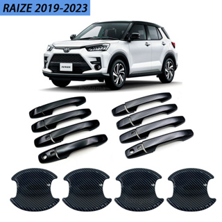 ฝาครอบมือจับประตู คาร์บอนไฟเบอร์ สไตล์เรโทร สําหรับ Toyota RAIZE 2019-2023 RAIZE