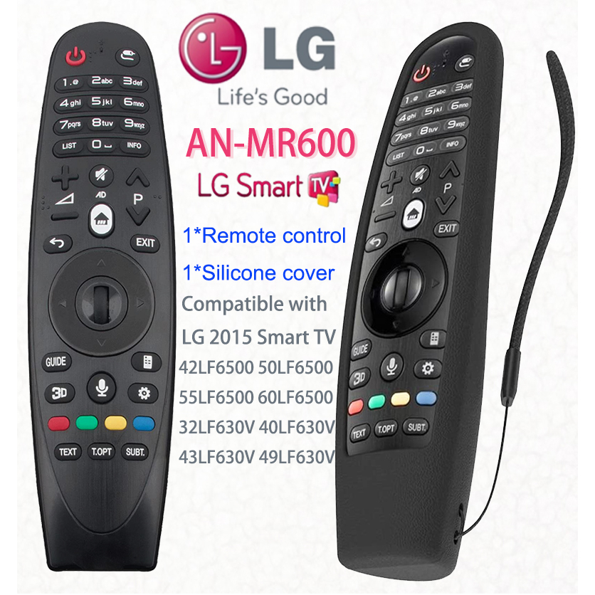 Yosun AN-MR600 รีโมตคอนโทรลสมาร์ททีวี LG 2015 (พร้อมฝาครอบรีโมตคอนโทรล สีดํา) ไม่มีเสียง ฟังก์ชั่นตั