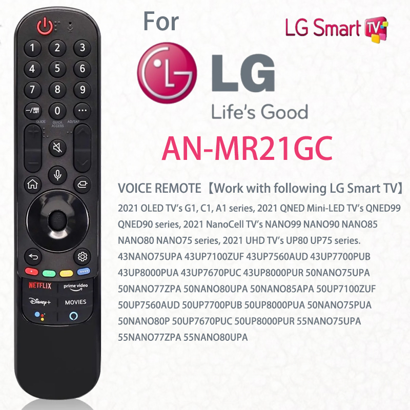 Yosun AN-MR21GC AN-MR21GA รีโมตคอนโทรล IR [ไม่มีฟังก์ชั่นตัวชี้เสียง] สําหรับ LG Smart TV 43NA 50UP,
