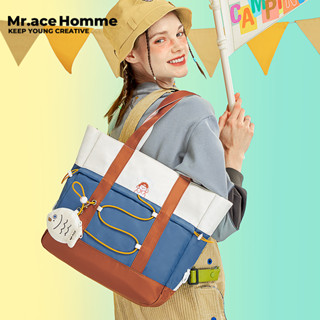 Mr. ace Homme Tote Bag กระเป๋าสะพายไหล่ กระเป๋าถือ ความจุขนาดใหญ่ เหมาะกับฤดูใบไม้ร่วง และฤดูหนาว สําหรับสตรี และนักเรียน