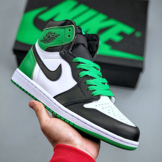 รองเท้าผ้าใบบาสเก็ตบอล Air Jordan 1 High OG “Lucky green” High top black green toe DZ5485-031