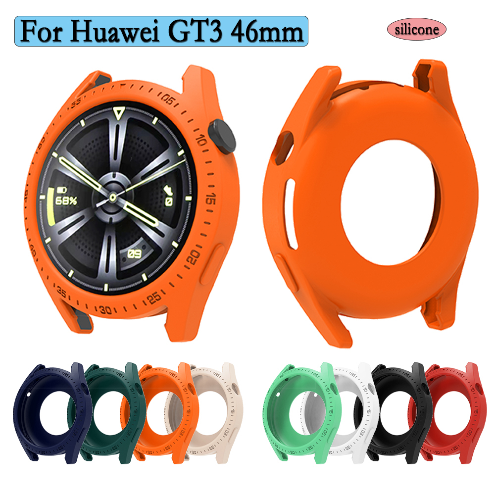 เคสซิลิโคน ป้องกันหน้าจอ สีสันสดใส พร้อมสเกลวัด สําหรับ Huawei GT3 46 มม.