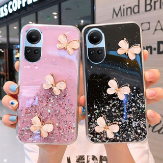 เคสโทรศัพท์ OPPO Reno 10 Pro+ 5G / Reno10 Pro / Reno 8 T 5G / A58 4G / A98 / A78 / Reno8T / A17 / A17k  Case Crystal Butterfly Glitter Shiny Clear Soft Cover Casing เคส OPPO Reno 8T Reno10Pro Reno8Z รีโน่10Pro OPPOA58 OPPOA98 OPPOA78 OPPOA17k