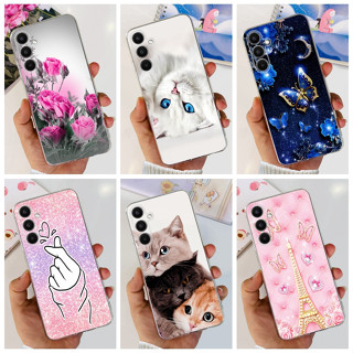 เคสโทรศัพท์ซิลิโคน TPU แบบนิ่ม ลายผีเสื้อ และดอกไม้ สําหรับ Samsung Galaxy A25 5G 2023 A 25 SM-A256B