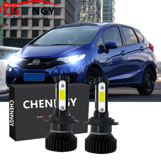 ชุดหลอดไฟหน้ารถยนต์ LED V4 6000K สีขาวฮาโลเจน แบบเปลี่ยน สําหรับ Honda Jazz GK 2014 2015 2016 2017 (1 คู่)