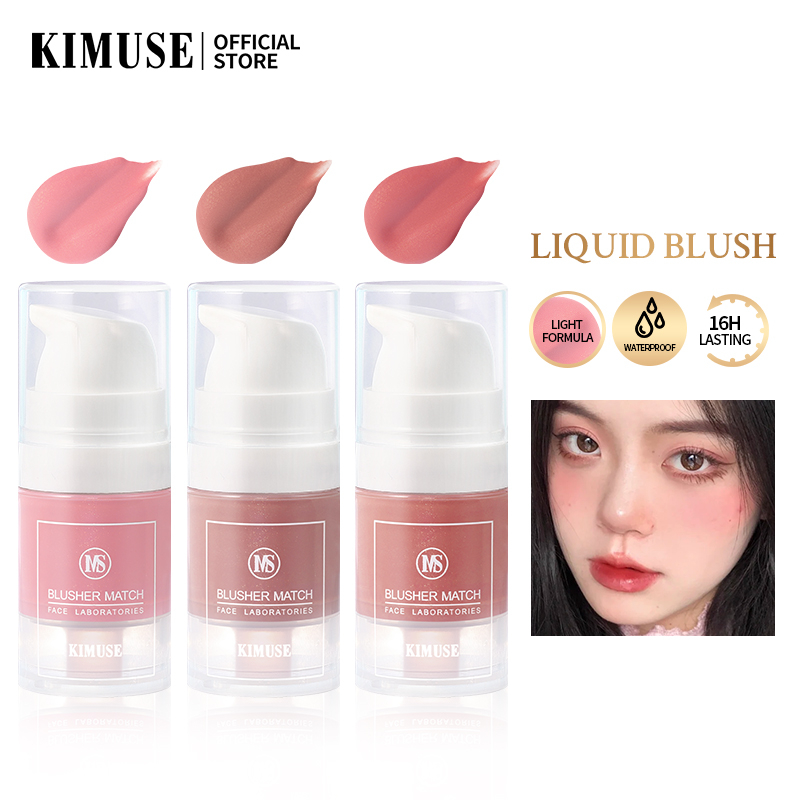 Kimuse บลัชออน เนื้อแมตต์ กันน้ํา ติดทนนาน ที่ปัดแก้ม เนื้อลิขวิด เนื้อครีม 4 สี