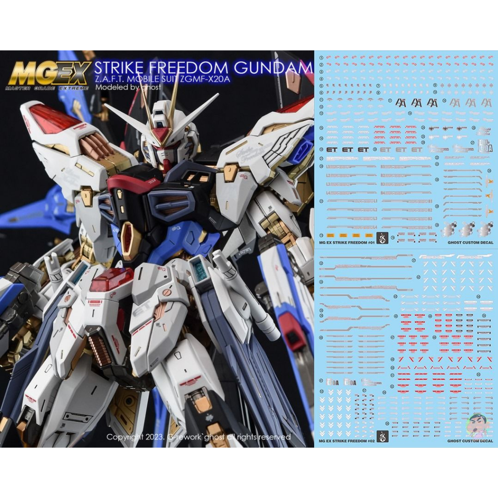 Ghost MGEX 1/100 Strike Freedom Gundam Model Decal