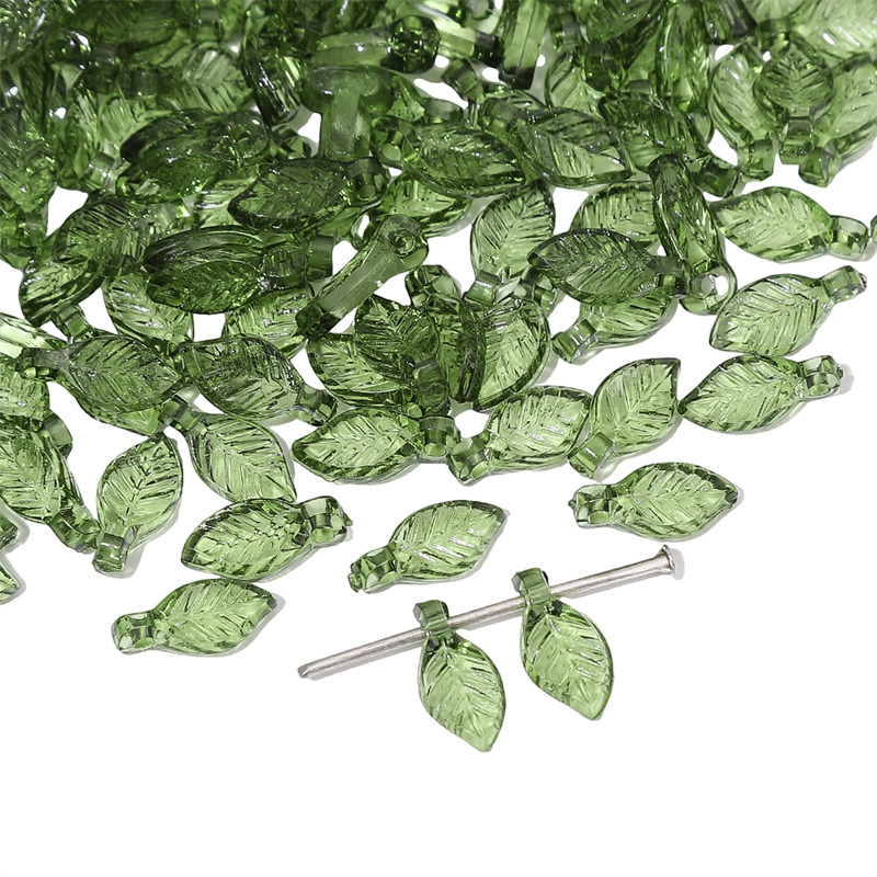 5-19 มม.10 ชิ้น/ถุงอะคริลิค Mini Leaf เครื่องประดับสําหรับ DIY Handmade เครื่องประดับผลไม้ดอกไม้ต้นไม้,พวงหรีด