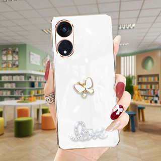 เคส OPPO A58 A98 5G Reno 8T A78 5G A17K A16 A92 A52 Reno 7Z 8Z 6Z เคสโทรศัพท์มือถือ ลายผีเสื้อ หรูหรา สําหรับ