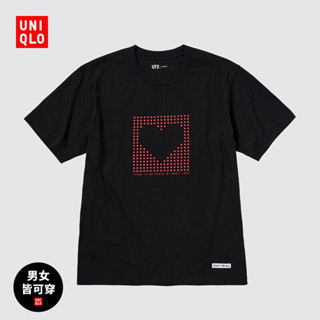 Uniqlo เสื้อยืด แขนสั้น พิมพ์ลาย สําหรับผู้ชาย ผู้หญิง UNIQLO