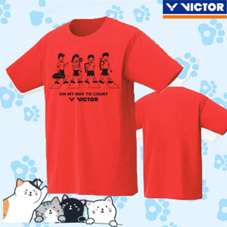 Victor ใหม่ เสื้อกีฬาแบดมินตัน คอกลม แขนสั้น ระบายอากาศ แห้งเร็ว เหมาะกับฤดูร้อน สําหรับผู้ชาย และผู้หญิง 2023