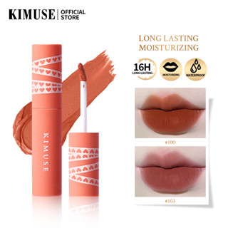 KIMUSE Matte ลิปกลาสกันน้ำลิปสติกให้ความชุ่มชื้นไม่ซีดจางติดทนนาน