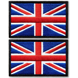 แผ่นแพทช์ ปักลายธงชาติสหราชอาณาจักร สําหรับตกแต่งเสื้อผ้า จํานวน 2 แพ็ค