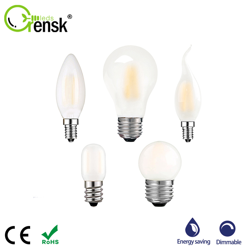 Vitnage Frosted หลอดไฟ LED E12 E14 E27 หลอดไฟหรี่แสงได้ 1.5W 4W 6W 8W 220V Sofe Warm White หลอดประหยัดไฟสําหรับเพดานบ้าน