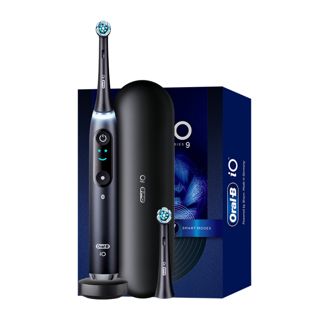 Oral-b iO Series 9 Pro แปรงสีฟันไฟฟ้า พร้อมหัวเปลี่ยน 2 หัว สีดํานิล