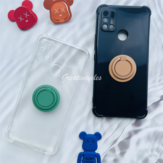 Umidigi A7 6.49 นิ้ว เคสสีพื้น เคลือบด้าน นิ่ม TPU ซิลิโคน ขอบตรง เคสโทรศัพท์ พร้อมแหวนแม่เหล็ก ที่วางโทรศัพท์ในรถ