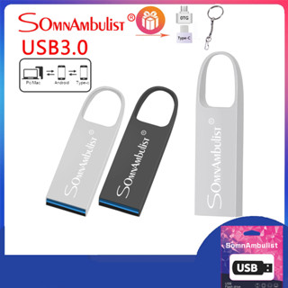 Somnambulist แฟลชไดรฟ์ USB 3.0 128GB 64GB 32GB 16GB 8GB 4GB วัสดุโลหะ แบบพกพา สําหรับแล็ปท็อป โทรศัพท์มือถือ