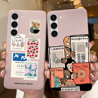 เคสโทรศัพท์มือถือแบบนิ่ม ลายฉลากศิลปะนามธรรม แฟชั่น สําหรับ Samsung Galaxy S23 S23 Plus S23 S23