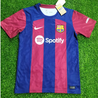 เสื้อกีฬาแขนสั้น ลายทีมชาติฟุตบอล Barcelona Home 23 24 AAA+ MAN jersey S-4XL*