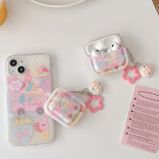 เคสหูฟัง ทรงสี่เหลี่ยม ลายไอศกรีม สําหรับ Apple AirPods Pro2 Pro AirPods 1 2 AirPods 3