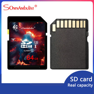 Somnambulist การ์ดหน่วยความจํา SD 32gb 64gb 128gb SD Card SDxc 256GB c10 u3 รองรับ V30 สําหรับบันทึกกล้อง