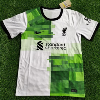 เสื้อกีฬาแขนสั้น ลายทีมชาติฟุตบอล Li-v-er Away 23/24 AAA+ MAN ไซซ์ S-5XL*