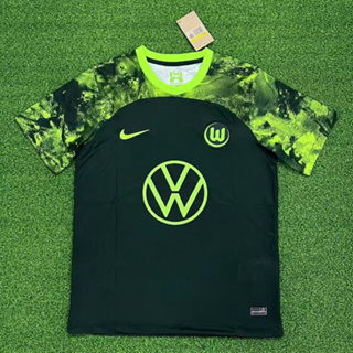 เสื้อกีฬาแขนสั้น ลายทีมชาติฟุตบอล Wolfsburg Away 23/24 AAA+ ไซซ์ S-4XL*