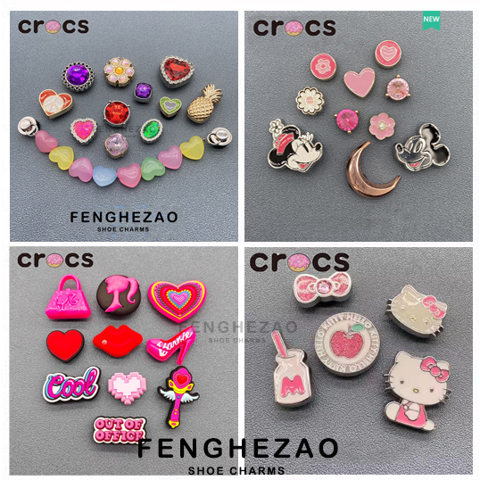 Crocs Jibbitz ตุ๊กตาบาร์บี้ สีชมพู สีม่วง ซีรีส์รองเท้า เสน่ห์ ของแท้ Crocs ที่ใส่รองเท้า สําหรับผู้หญิง รองเท้า ดอกไม้ หัวเข็มขัด DIY อุปกรณ์เสริม สร้างสรรค์ จับคู่ซีรีส์
