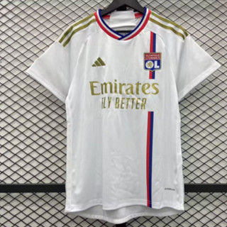 เสื้อกีฬาแขนสั้น ลายทีมชาติฟุตบอล Lyon Home 23/24 AAA+ MAN ไซซ์ S-4XL*