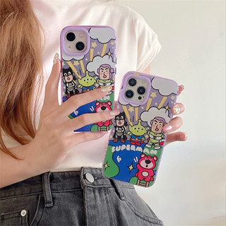 เคสโทรศัพท์มือถือ กันกระแทก ลายการ์ตูนอนิเมะ Buzz Lightyear สีม่วง สําหรับ Apple Iphone 14promax 13 11 12 14pro