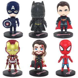 ชุดตุ๊กตา Marvel Heroes Avengers Iron Man Spiderman ขนาด 8 ซม.