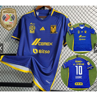 เสื้อกีฬาแขนสั้น ลายทีมชาติฟุตบอลไทย 23 24 Tiger away 2023 2024