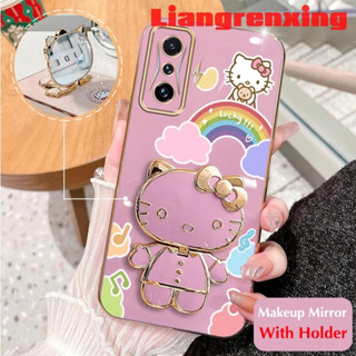 เคสโทรศัพท์มือถือ ซิลิโคนนิ่ม กันกระแทก ลาย Hello Kitty Cat พร้อมกระจกแต่งหน้า และที่ตั้งวาง สําหรับ xiaomi poco F4 GT 5G DDXKT01