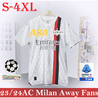 เสื้อกีฬาแขนสั้น ลายทีมชาติฟุตบอลชั้นนํา 23-24 AC M Away ไซซ์ S-4XL