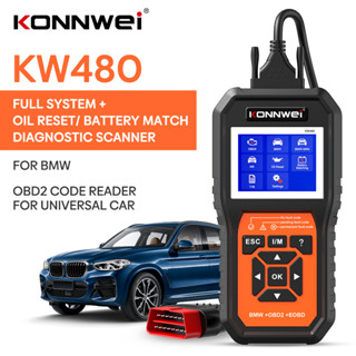 [Authorized Distributor] เครื่องสแกนเนอร์ KONNWEI KW480 Obd2 สําหรับ BMW Cars ABS Airbag SRS Oil REST E38 E46 Code Scanner KW480