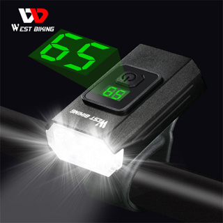 WEST BIKING ชุดไฟหน้าจักรยานอัจฉริยะ Led 350 ลูเมน 1500mah ชาร์จ USB