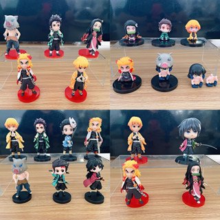 โมเดลฟิกเกอร์ Pvc อนิเมะ Demon Slayer Agatsuma Zenitsu Inosuke Tanjirou Nezuko Zenitsu Hashibira Inosuke Tomioka Giyuu Rengoku Kyoujurou ของเล่นสําหรับเด็ก