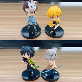 โมเดลฟิกเกอร์ Pvc อนิเมะ Demon Slayer Agatsuma Zenitsu Inosuke Tanjirou Nezuko ขนาด 5-7 ซม. ของเล่นสําหรับเด็ก 2 ชิ้น ต่อชุด