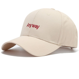 หมวกเบสบอล กันแดด พิมพ์ลายตัวอักษร "Anyway" สีแคนดี้ แฟชั่นสําหรับผู้หญิง