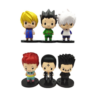 โมเดลฟิกเกอร์ PVC รูปการ์ตูนอนิเมะ Hunter × Hunter Gon Freecss Killua Zoldyck Kurapika Q version ขนาด 8 ซม. 6 ชิ้น ต่อชุด